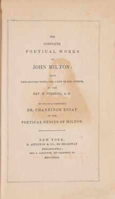 Lot #358 John Milton: The Complete Poetical Works (1843) - Image 3
