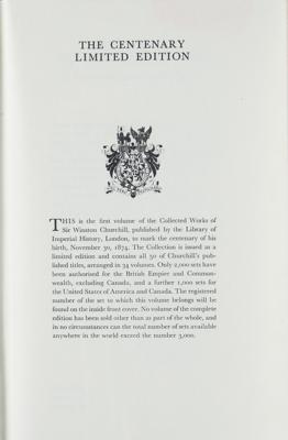 Lot #120 The Collected Works of Sir Winston Churchill, Centenary Limited Edition, 34-Volume Set (1973) - Image 5