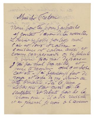 Lot #303 Pierre Bonnard Autograph Letter Signed