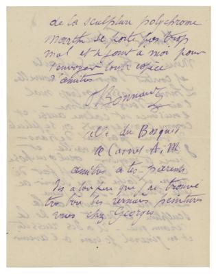 Lot #303 Pierre Bonnard Autograph Letter Signed - Image 2