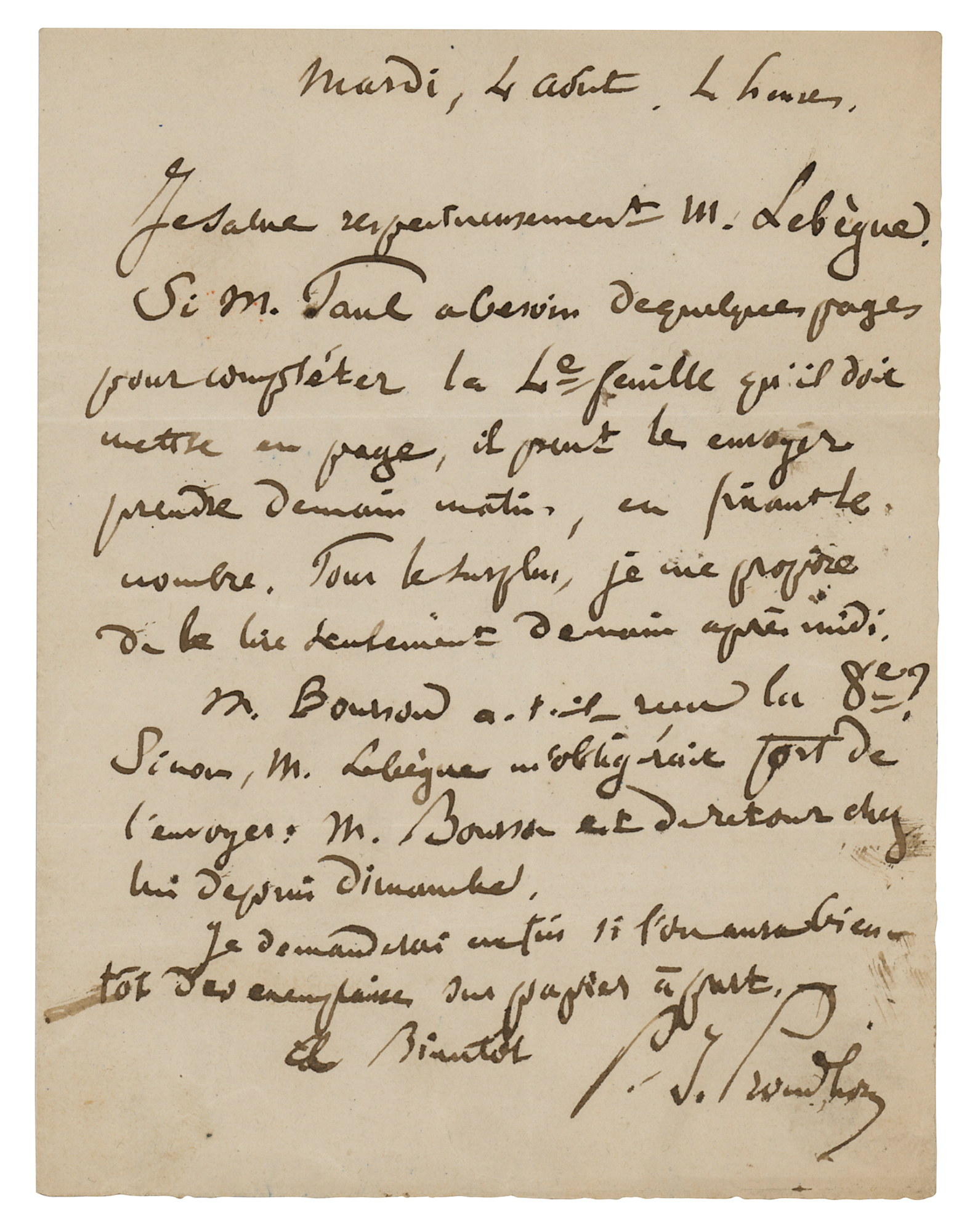 Lot #114 Pierre-Joseph Proudhon Autograph Letter Signed
