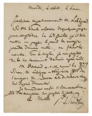Lot #114 Pierre-Joseph Proudhon Autograph Letter Signed