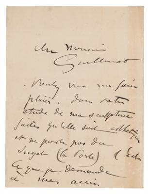 Lot #309 Auguste Rodin Autograph Letter Signed
