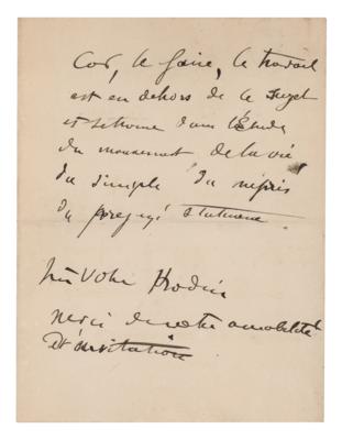 Lot #309 Auguste Rodin Autograph Letter Signed - Image 2