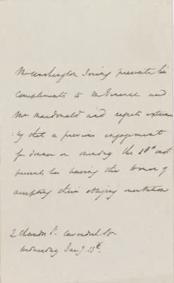 Lot #398 Washington Irving Autograph Letter Signed - Image 1