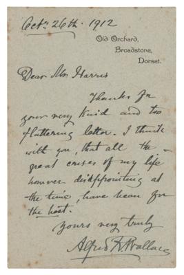 Lot #109 Alfred Wallace Autograph Letter Signed