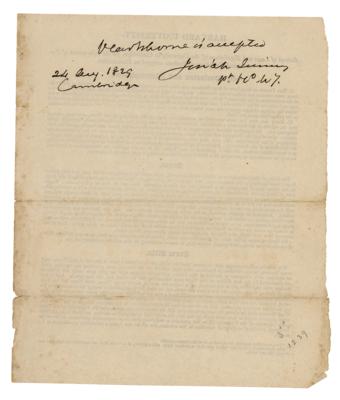 Lot #111 Harvard University: Josiah Quincy III Signed 'Laws and Regulations' Admission Document  - Image 2