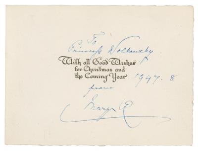 Lot #198 Queen Mary of Teck Signed Christmas Card (1947) - Image 1