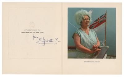 Lot #158 Elizabeth, Queen Mother Signed Christmas Card (1967)