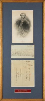 Lot #222 Marquis de Lafayette Autograph Letter Signed