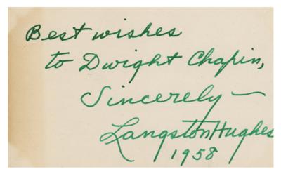 Lot #397 Langston Hughes Signature
