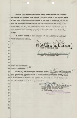 Lot #322 Walt Disney Document Signed - Image 1