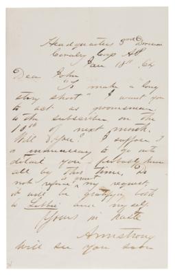 Lot #226 George A. Custer Autograph Letter Signed