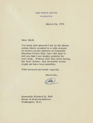 Lot #52 Richard Nixon Typed Letter Signed as President - Image 1