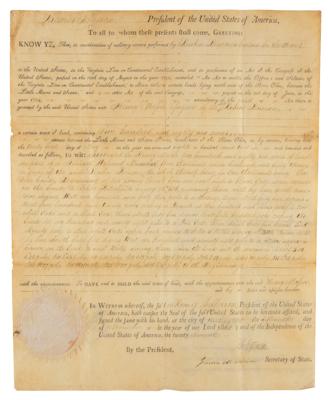 Lot #4 Thomas Jefferson and James Madison Document Signed as President and Secretary of State