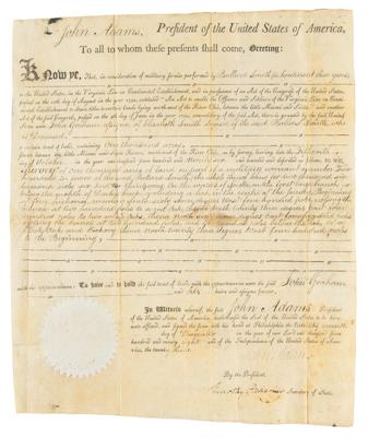 Lot #2 John Adams Document Signed as President