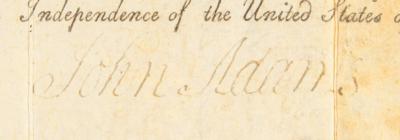 Lot #2 John Adams Document Signed as President - Image 2