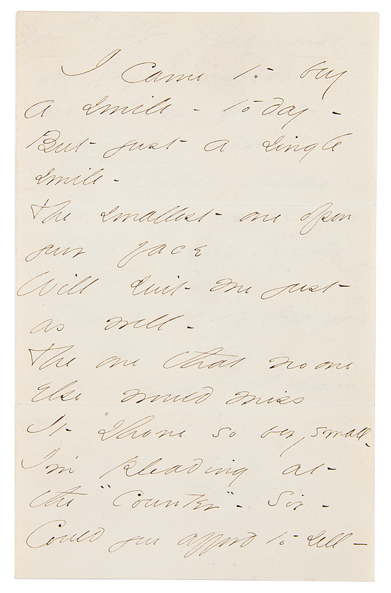 Lot #342 Emily Dickinson Autograph Poem Signed