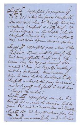 Lot #338 Charles Dickens Handwritten Outline for 'David Copperfield'