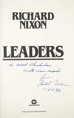 Lot #53 Richard Nixon Signed Book Presented to Wilt Chamberlain - Image 2