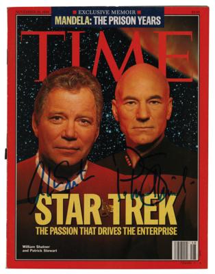 Lot #616 Star Trek: William Shatner and Patrick Stewart Signed Magazine