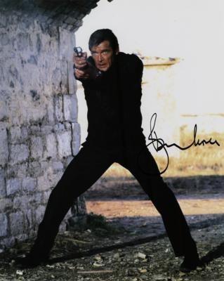 Lot #596 Roger Moore Signed Photograph