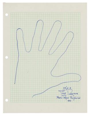Lot #610 Fred Rogers Signed Hand Tracing - Image 1