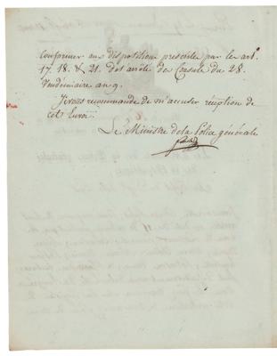 Lot #239 Joseph Fouche Document Signed - Image 2