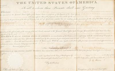 Lot #5 John Quincy Adams Document Signed as President
