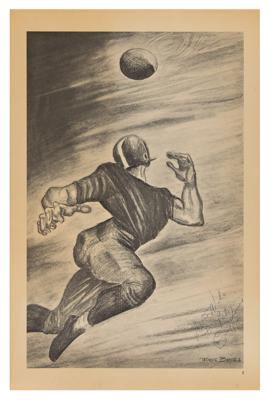 Lot #642 Ernie Barnes Twice-Signed Lithograph Suite: 'A Portfolio of Football Art'