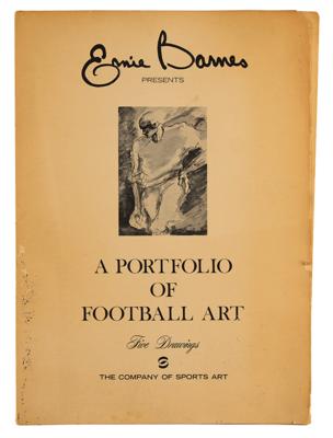 Lot #642 Ernie Barnes Twice-Signed Lithograph Suite: 'A Portfolio of Football Art' - Image 4