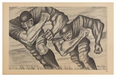 Lot #642 Ernie Barnes Twice-Signed Lithograph Suite: 'A Portfolio of Football Art' - Image 6