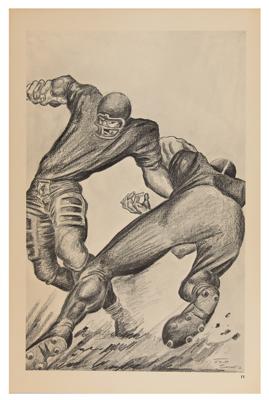 Lot #642 Ernie Barnes Twice-Signed Lithograph Suite: 'A Portfolio of Football Art' - Image 7