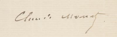 Lot #307 Claude Monet Autograph Letter Signed - Image 3