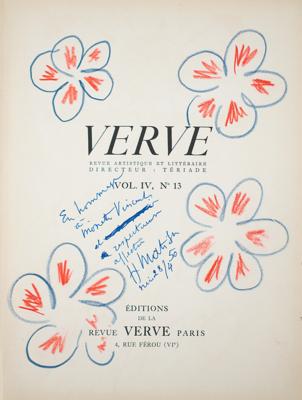 Lot #305 Henri Matisse Signed Book with Original Flower Sketches  - Image 2
