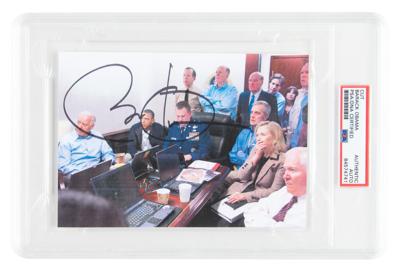 Lot #57 Barack Obama Signature with Printed Osama bin Laden Mission Update Image