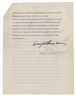 Lot #20 Dwight D. Eisenhower Typed Manuscript Signed - Image 3