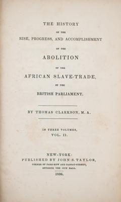 Lot #249 Thomas Clarkson: History of the Abolition of the African Slave-Trade with Slave Ship Plate - Image 4