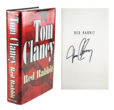 Lot #385 Tom Clancy (2) Signed Items: Book and Poster - Image 1