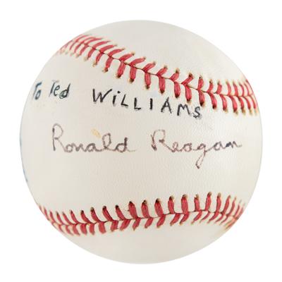 Lot #60 Ronald Reagan Signed Baseball
