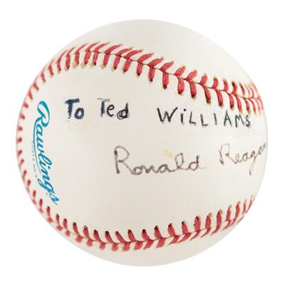 Lot #60 Ronald Reagan Signed Baseball - Image 2