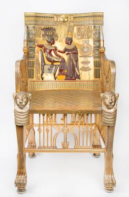 Lot #525 Paramount Pictures 'King Tutankhamun' Egyptian Revival Prop Chair - Image 3