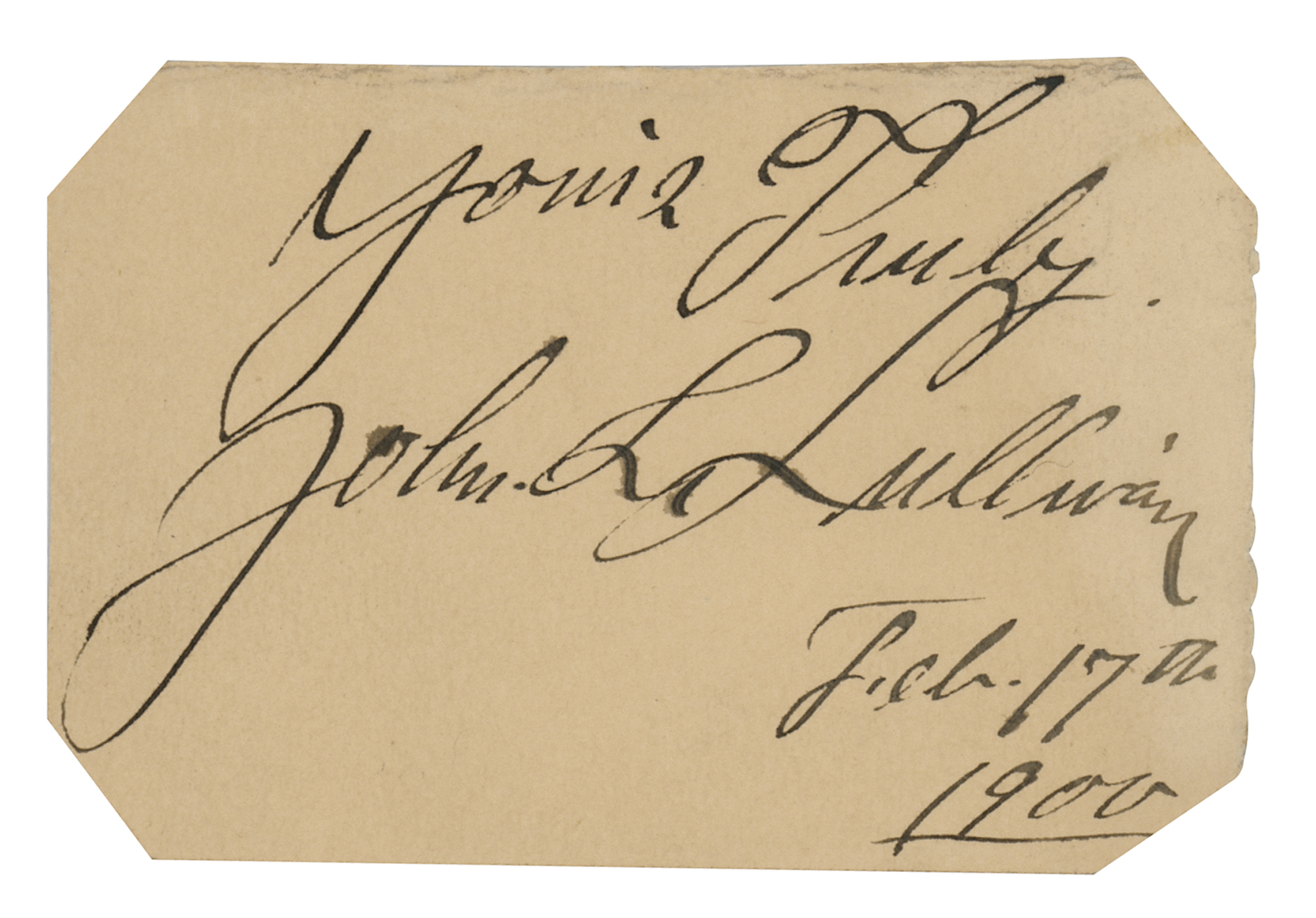Lot #634 John L. Sullivan Signature