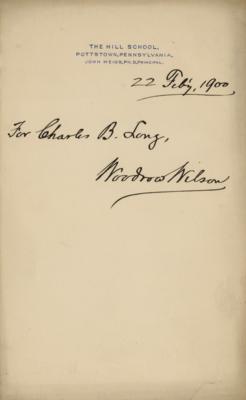 Lot #73 Woodrow Wilson Signature