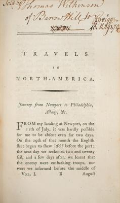 Lot #260 Marquis de Chastellux: Travels in North-America, in the Years 1780, 1781, and 1782 - Image 3