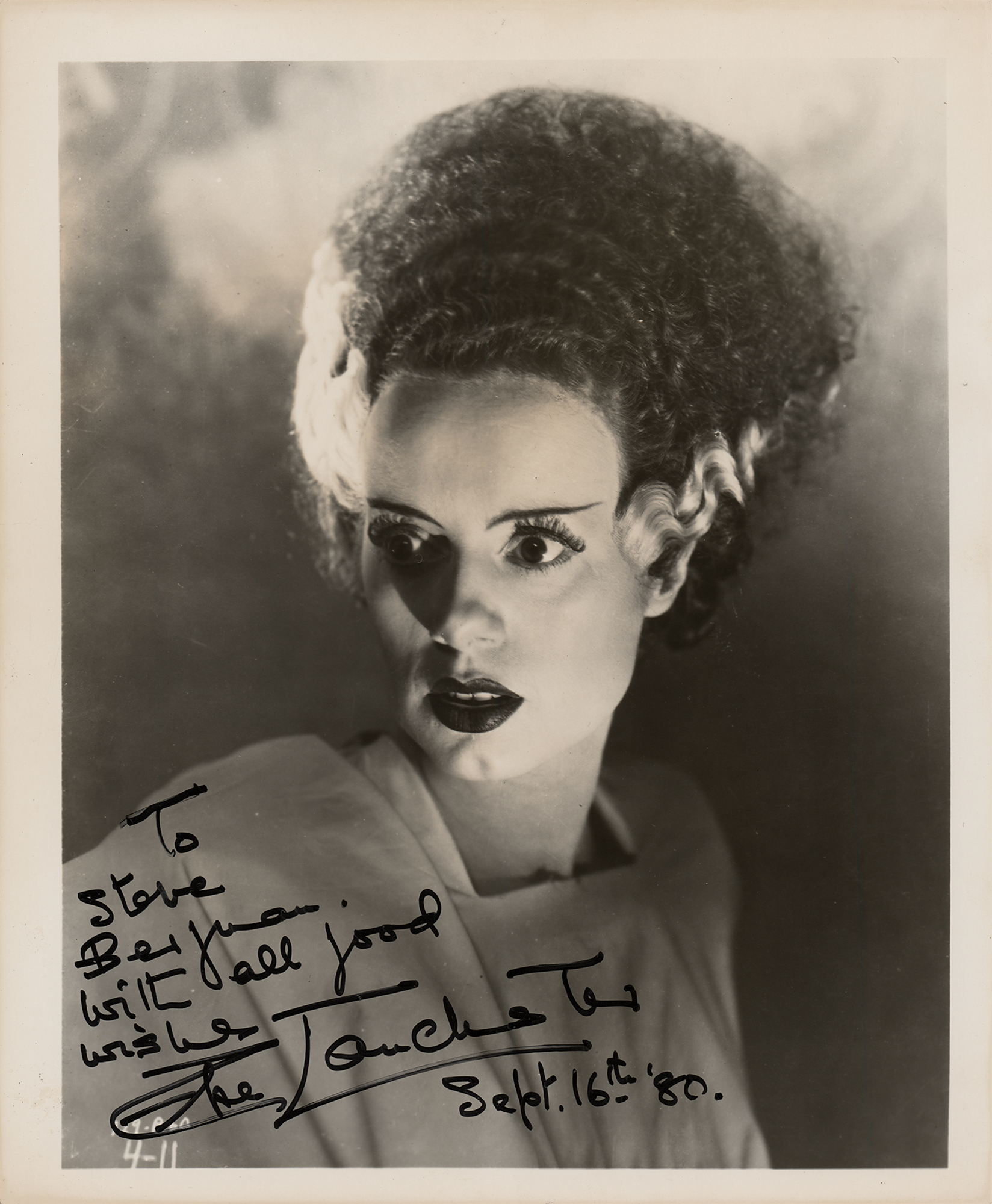 Lot #538 Bride of Frankenstein: Elsa Lanchester Signed Photograph