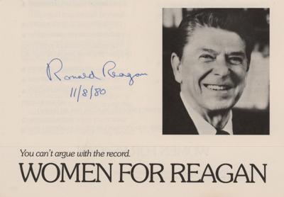 Lot #64 Ronald Reagan Signed Brochure as President-Elect - Image 1