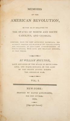 Lot #273 William Moultrie: Memoirs of the American Revolution - Image 3
