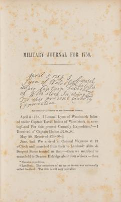 Lot #270 Lemuel Lyons and Samuel Haws: The Military Journals of Two Private Soldiers, 1758-1775 - Image 3