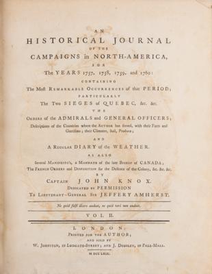 Lot #251 John Knox: An Historical Journal of the Campaigns in North-America, for the Years 1757, 1758, 1759, and 1760 - Image 6